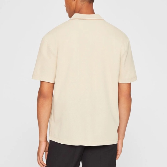 Cotton Full Button Polo - New With Tags - NEVER WORN - Tan Multi - Picture 2 of 5